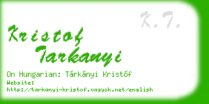 kristof tarkanyi business card